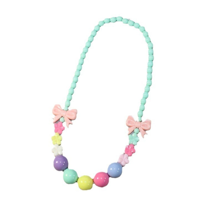 Bunte Perlenkette mit Floralen Elementen Karnz