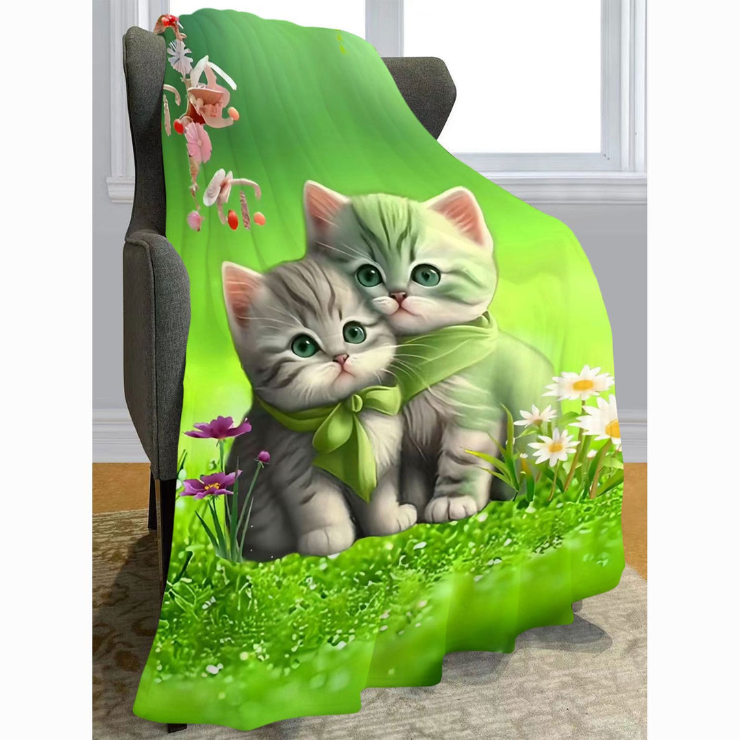Niedliches Katzen-Themen Weiches Plüsch-Wurfdecke