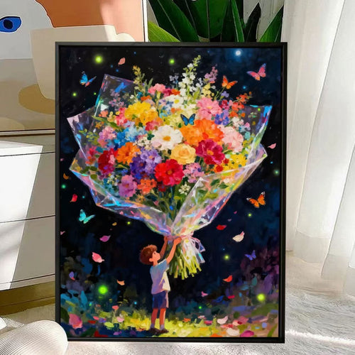 Charmante Florale Bouquet Leinwandkunst Karnz