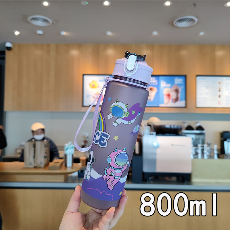 Damen Trinkflasche im Weltraumdesign mit praktischem Trageband Karnz