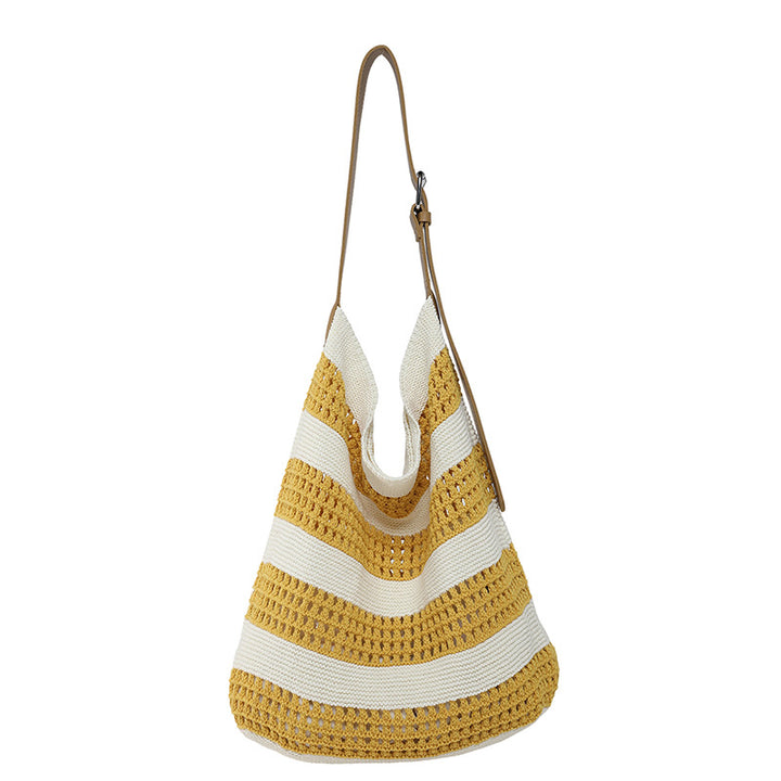 Gestreifter Woven Slouchy Tote