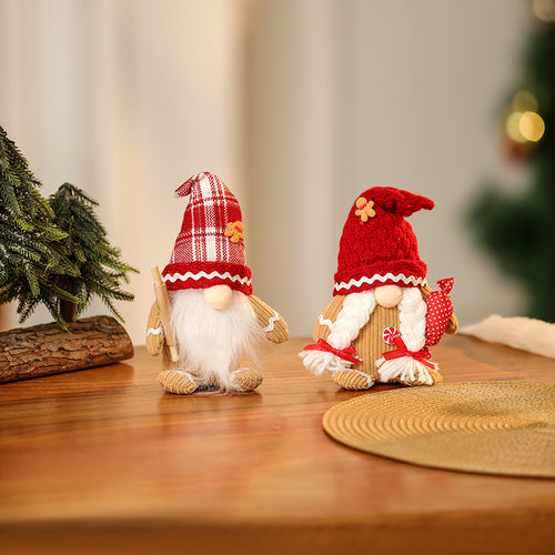 Dekorative Weihnachtsgnom Figur mit Hut Karnz