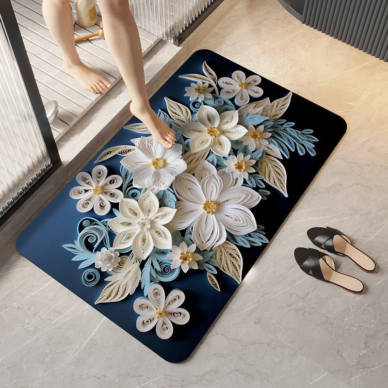 Dekorative florale Badematte