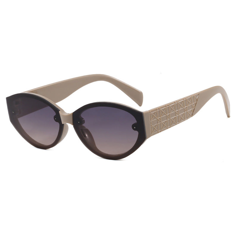 Damen extravagante Cat-Eye Sonnenbrille mit strukturiertem Rahmen Karnz
