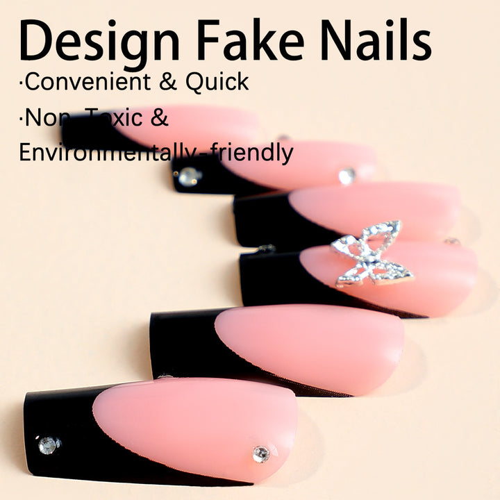 Kunstnagelset mit eleganten Strass-Details und modernen Designs Karnz