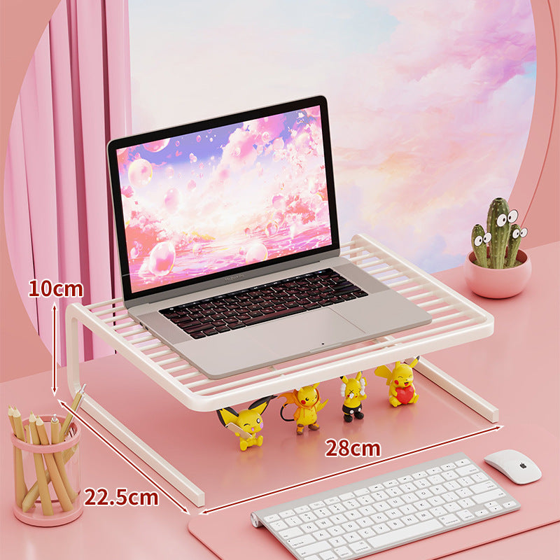 Zwei Ebenen verstellbarer Metall-Laptop- und Monitorständer mit belüfteten Lamellenregalen