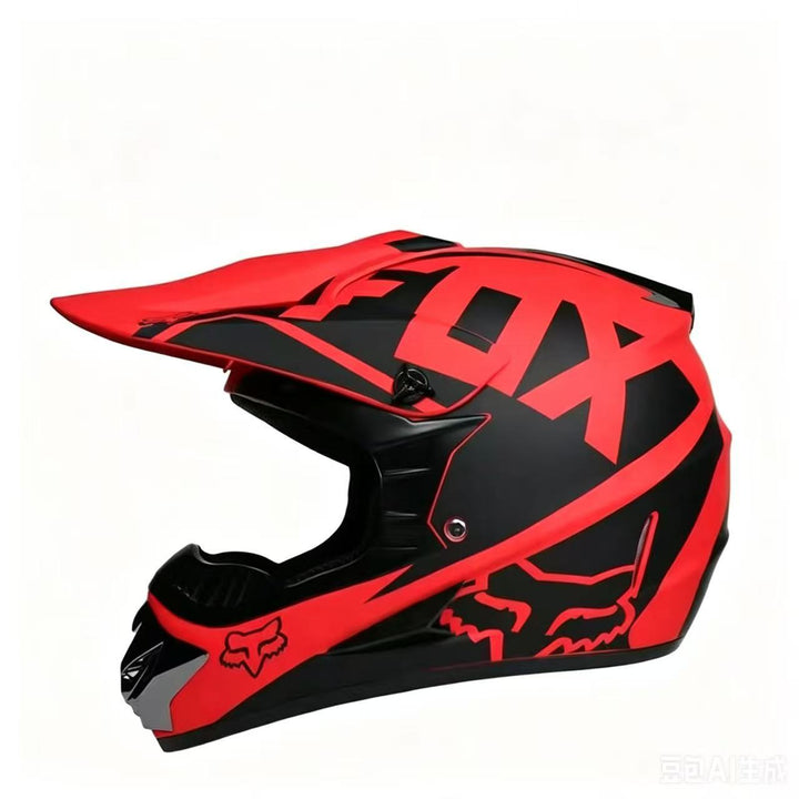 Vollgesicht-Motocross-Helm mit verlängertem Visier und verstärktem Kinnschutz Karnz