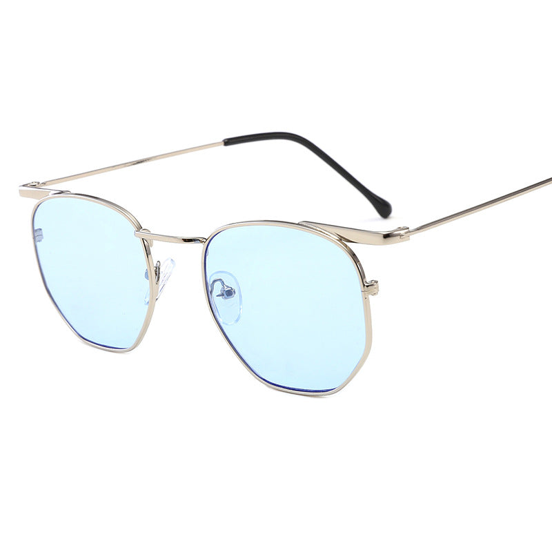 Damen modische geometrische Sonnenbrille mit elegantem Metallrahmen Karnz