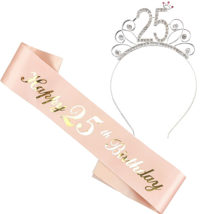 Damen Geburtstags-Tiara und Schärpe Set Karnz