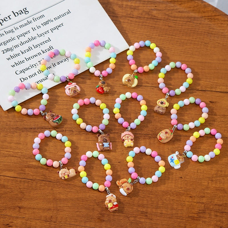 Buntes Kinderarmband mit Bearbeitetem Anhänger Karnz