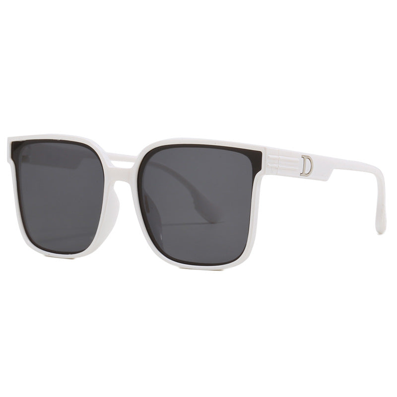 Damen stylische quadratische Sonnenbrille mit transparentem Rahmen Karnz