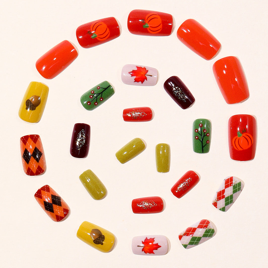 Herbst-Thema 3D Nagelkunst Set Karnz