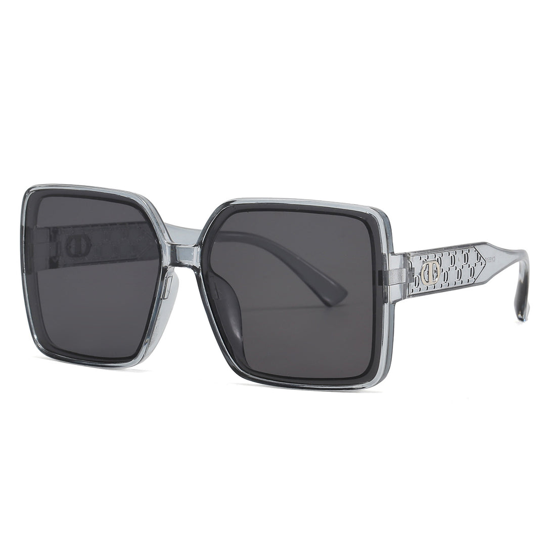 Damen modische quadratische Sonnenbrille mit transparentem Design Karnz