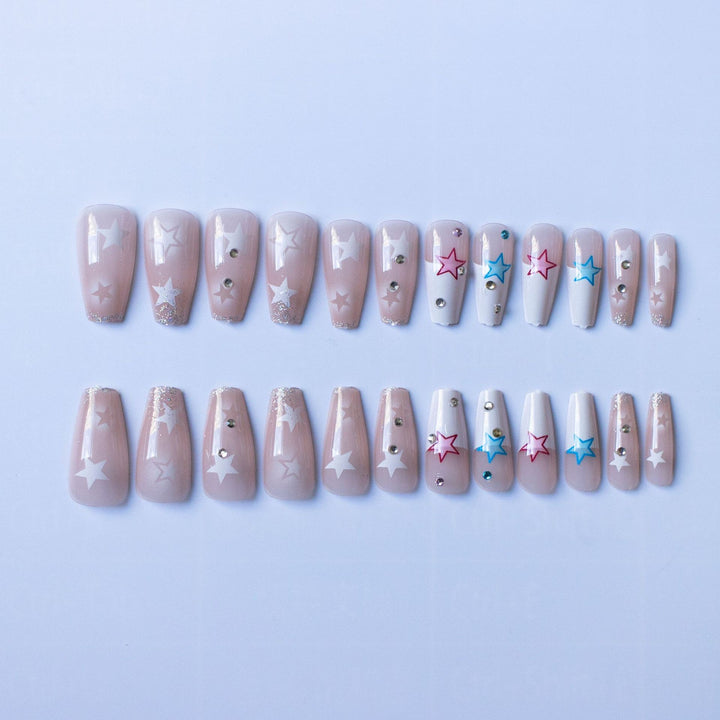 Dekoratives Stern Nagelkunst Design Set