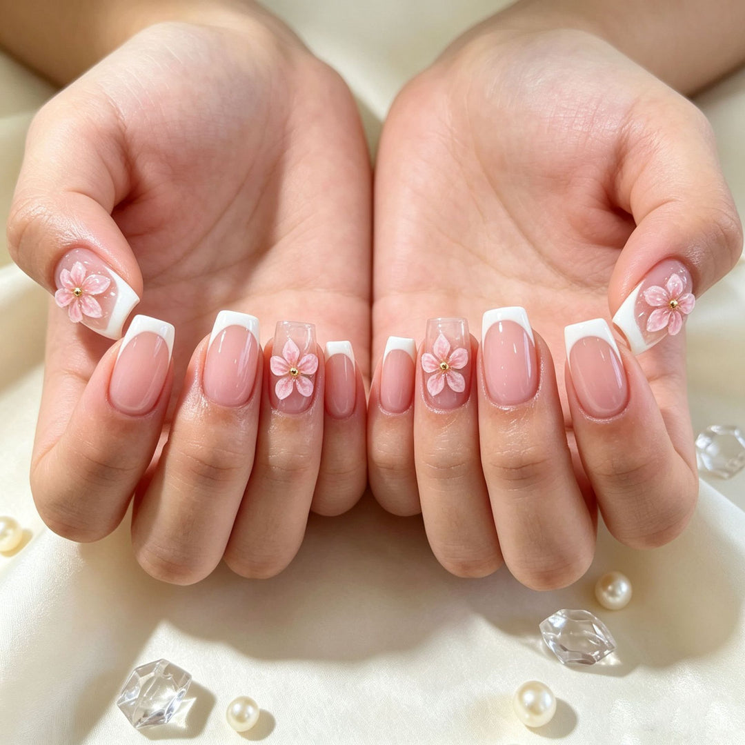 Blumen Design Presse-On Nagelspitzen Karnz