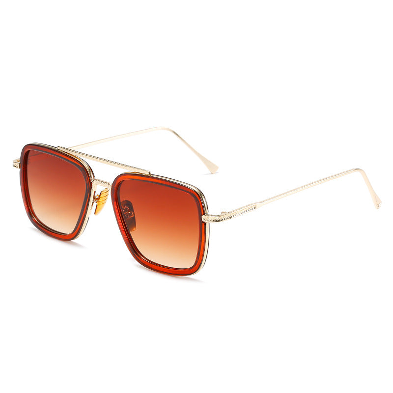 Damen modische quadratische Sonnenbrille mit luxuriösem Metallrahmen Karnz
