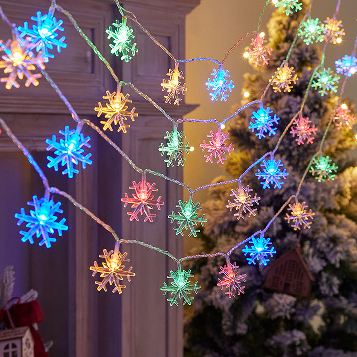 Dekorative Lichterkette mit bunten Kristallkugeln Karnz