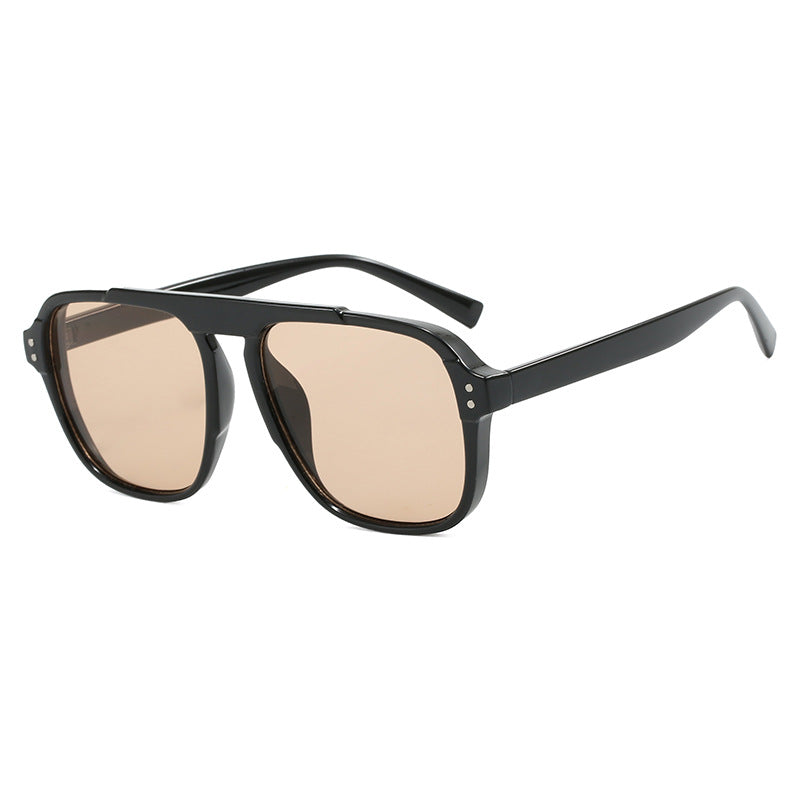 Damen geometrische Sonnenbrille mit polarisierenden gelben Gläsern Karnz