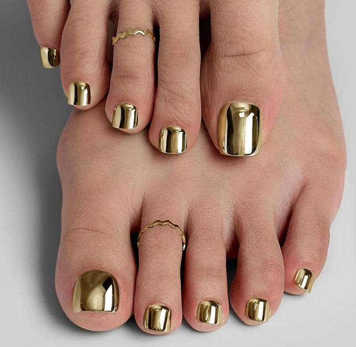 Premium Metallic Press-On Nail Set Karnz