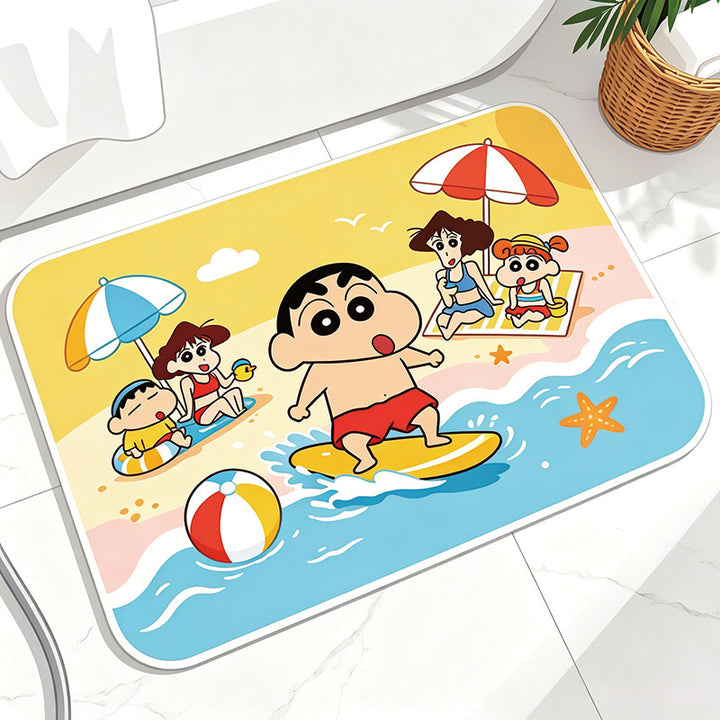 Verspielt Cartoon Strand-Themen Badmatte