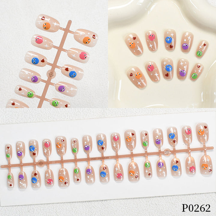 Verspieltes Cartoon-Fisch-Design Press-On Nagelset Karnz