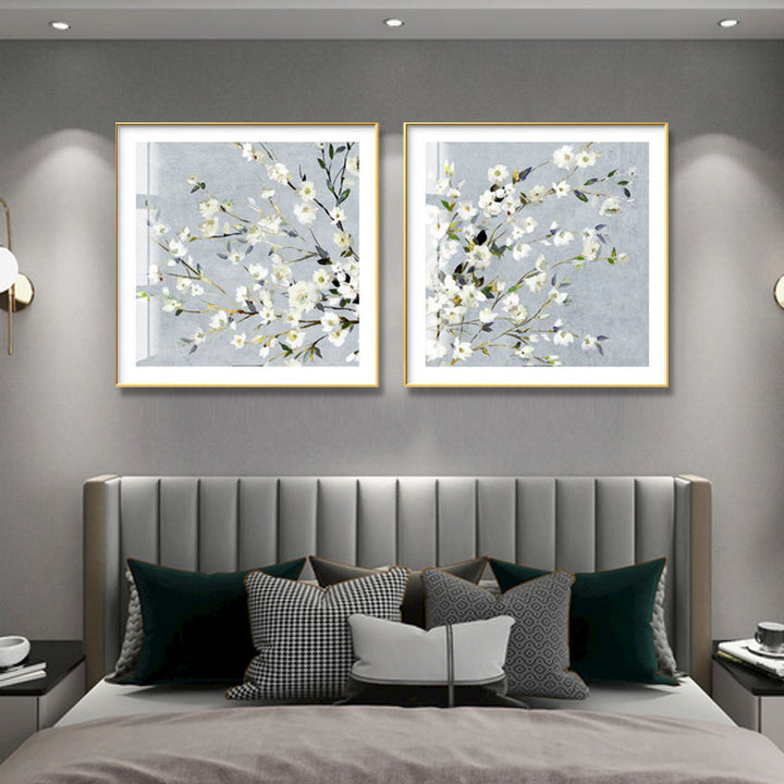 Elegante Blumen Wandkunst Set