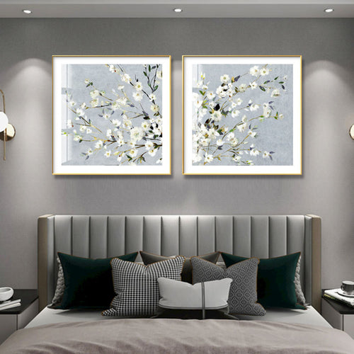 Elegante Blumen Wandkunst Set