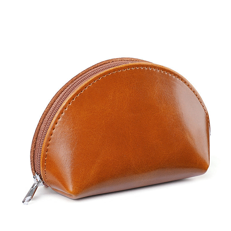 Premium Leder Reißverschluss-Münzbeutel
