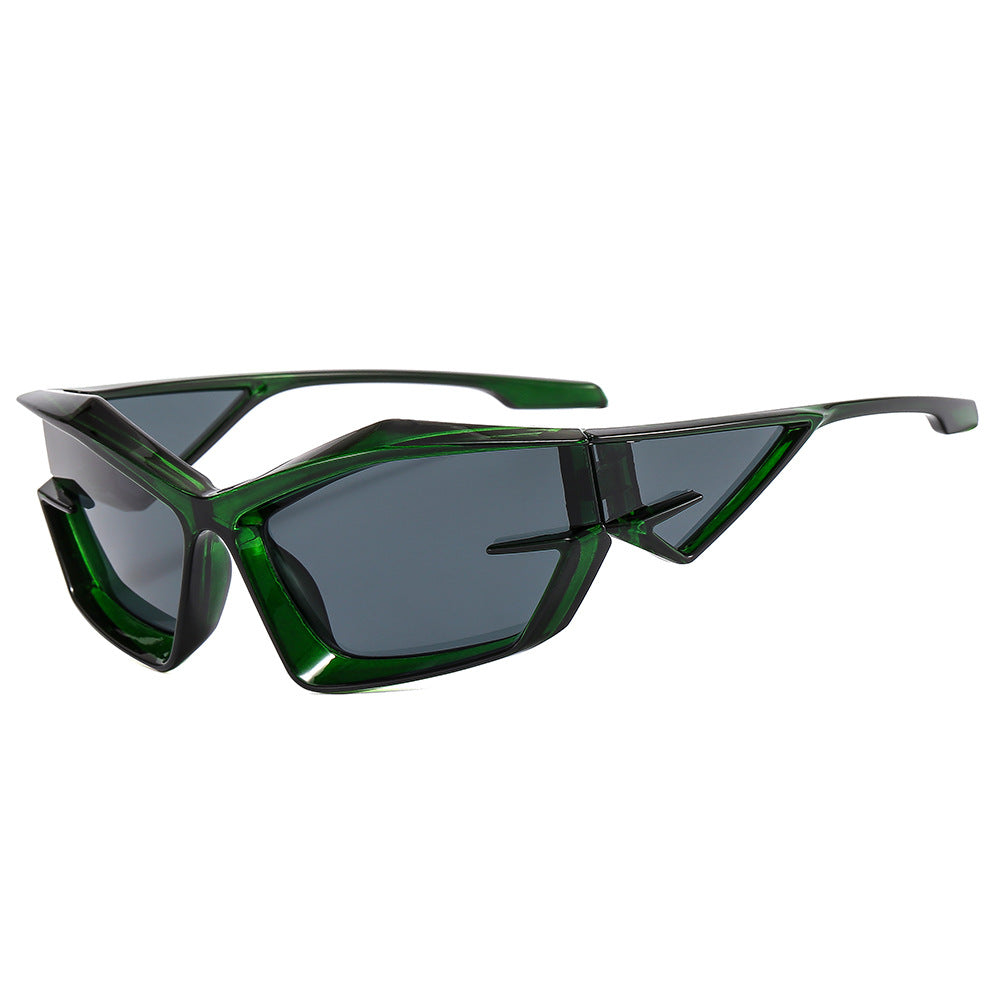 Damen futuristische Sonnenbrille mit einzigartigem Polygon-Design Karnz