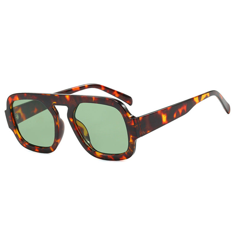 Damen stylische quadratische Sonnenbrille mit breitem Rahmen und UV-Schutz Karnz