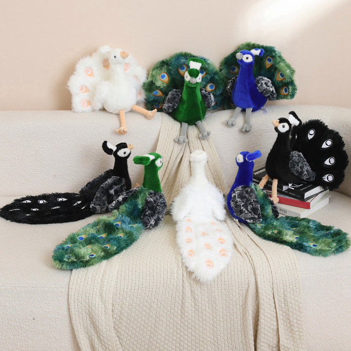 Plüsch Sitzender Pfau Bettdecke mit Übergroßem Flauschigem Schwanz Karnz