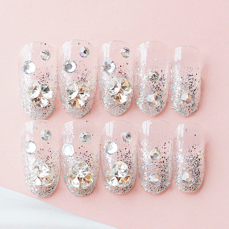 Glitzerndes kunsthandwerkliches Press-On-Nagelset Karnz