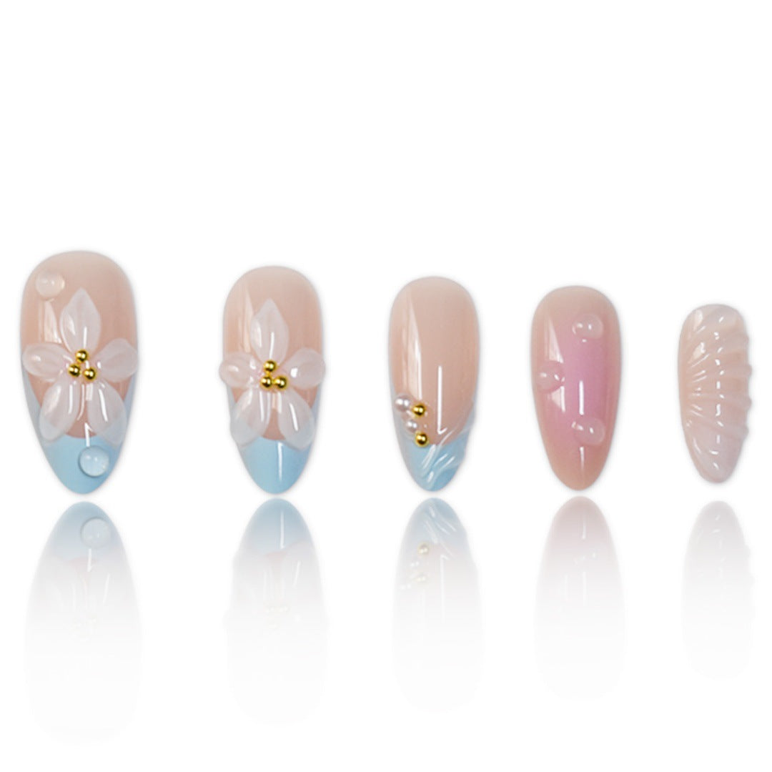 Künstlerisches florales Design Press-On Nagelset Karnz