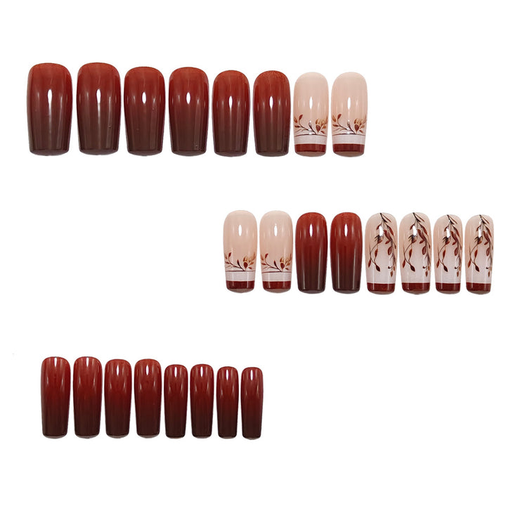 Künstliche Nagelkunst mit Eleganten Blätter-Design Karnz