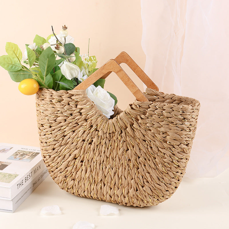 Damen Handtasche mit kunstvoller Flechtstruktur Karnz