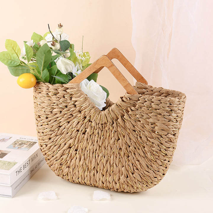 Damen Handtasche mit kunstvoller Flechtstruktur Karnz