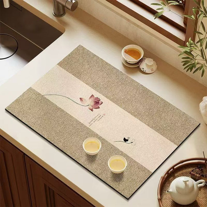 Elegante Naturfasermatte für die Küche