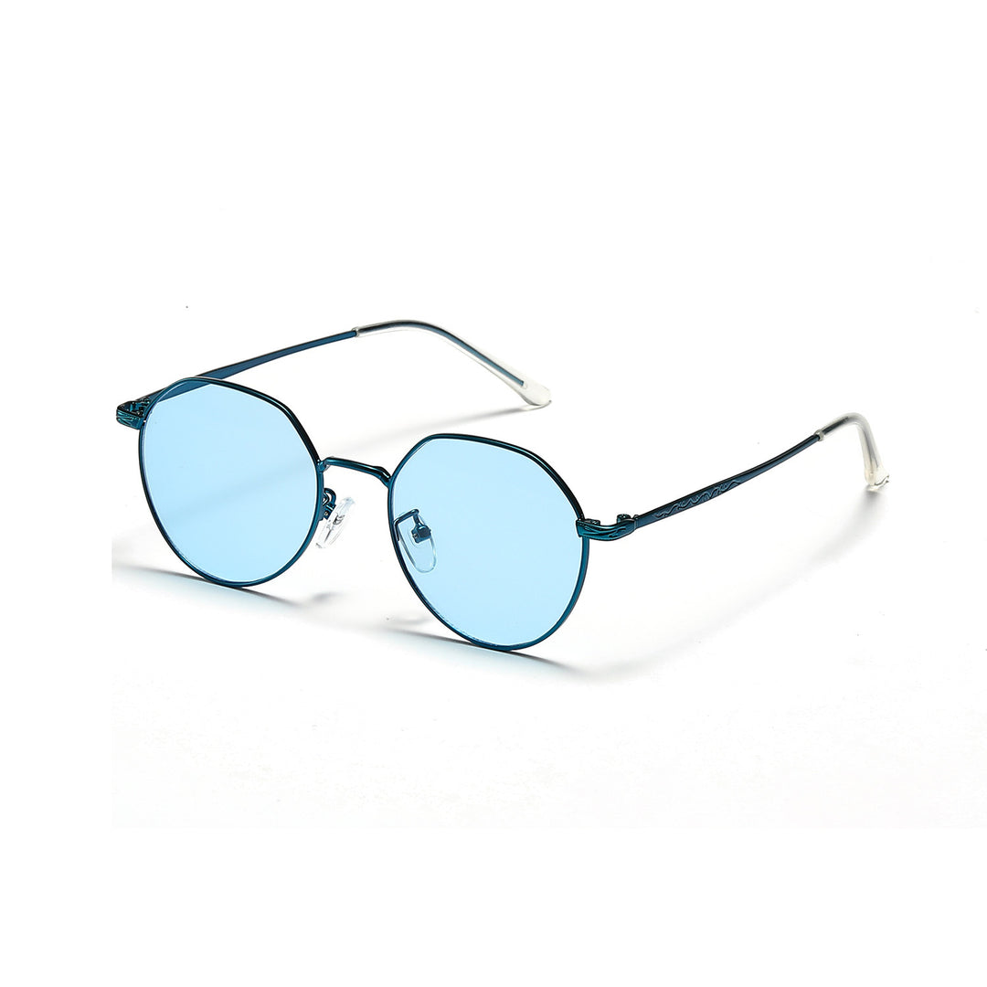 Damen runde Brille mit filigranem Metallgestell Karnz