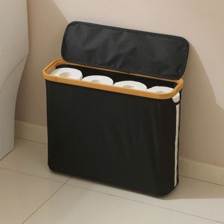Damen Aufbewahrungsbox für Toilettenpapier mit elegantem Bambusdeckel Karnz