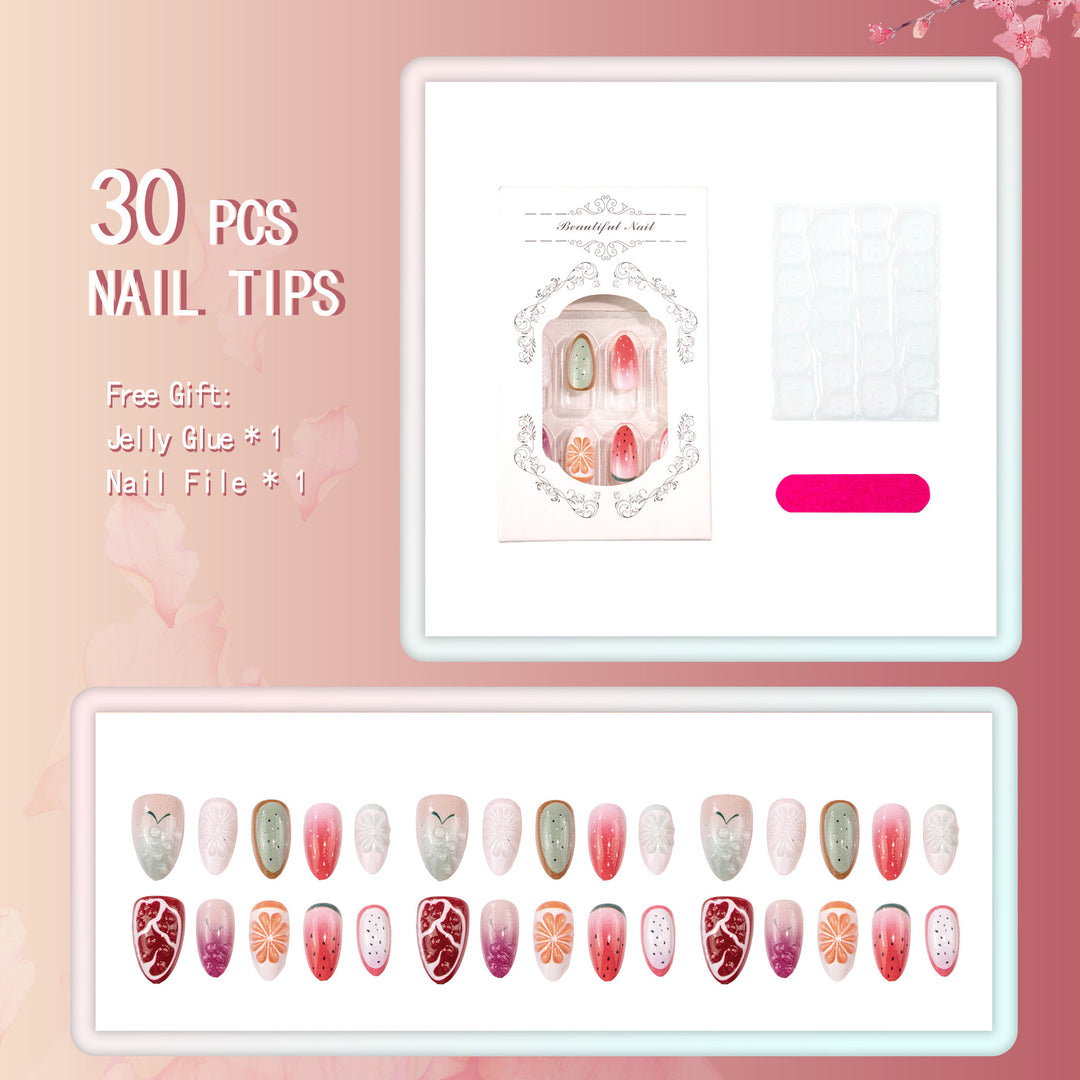 Fruchtiges Thema Press-On Nail Art Set