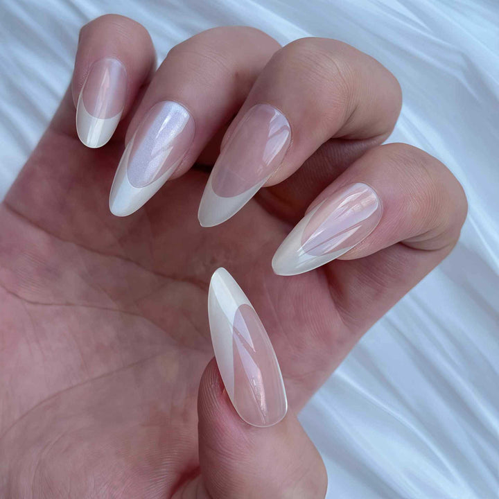 Glänzendes Langes Mandel-förmiges Press-On Nail Set Karnz