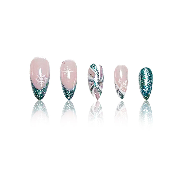Elegante Glitzer-Nagelkunst-Verstärkungen Karnz