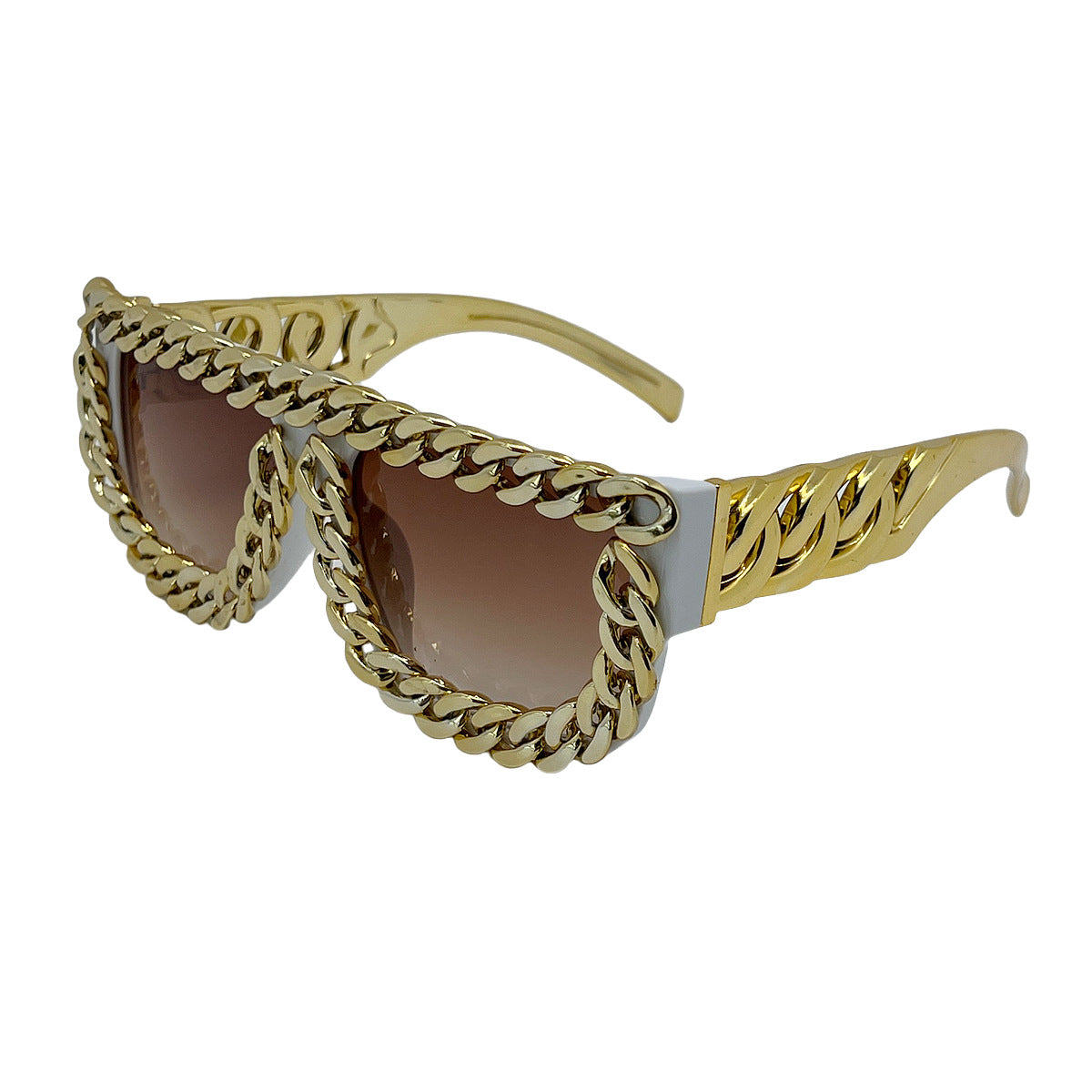 Damen Sonnenbrille mit auffälligem Kettenrahmen Karnz