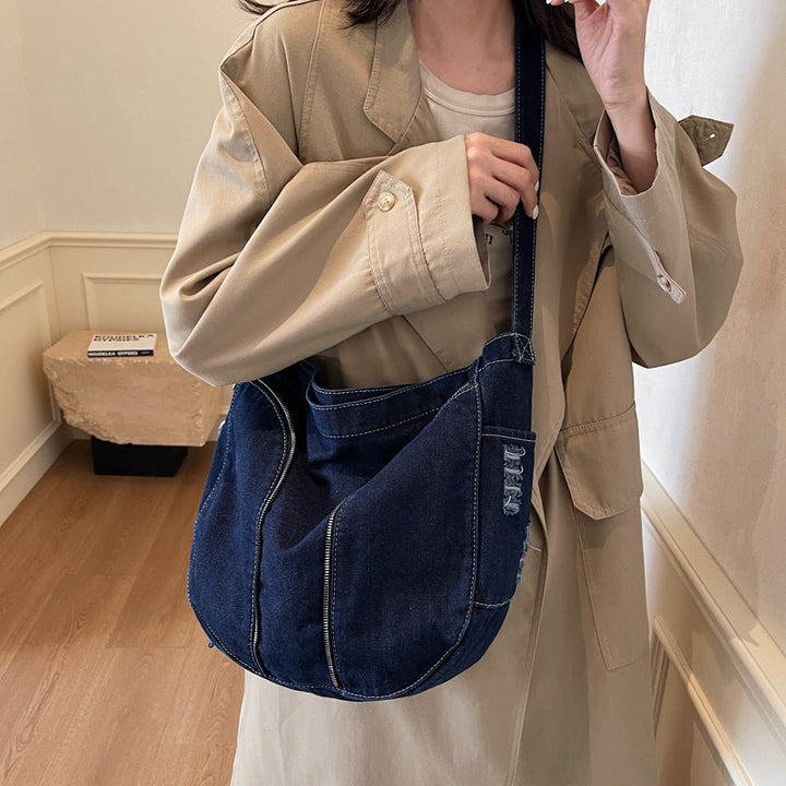 Modische Denim Schultertasche Karnz