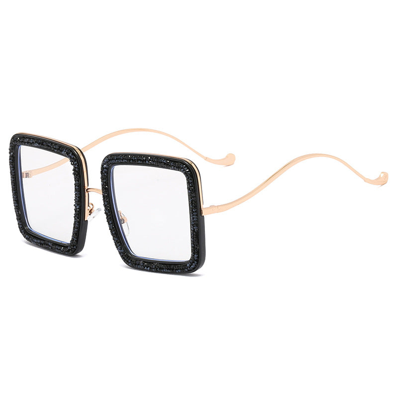 Damen glamouröse Sonnenbrille mit funkelndem Kristallrahmen Karnz