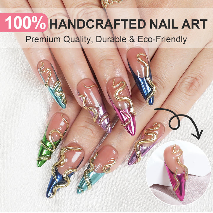 Kunstnagelset im eleganten Design mit kreativen Akzenten Karnz