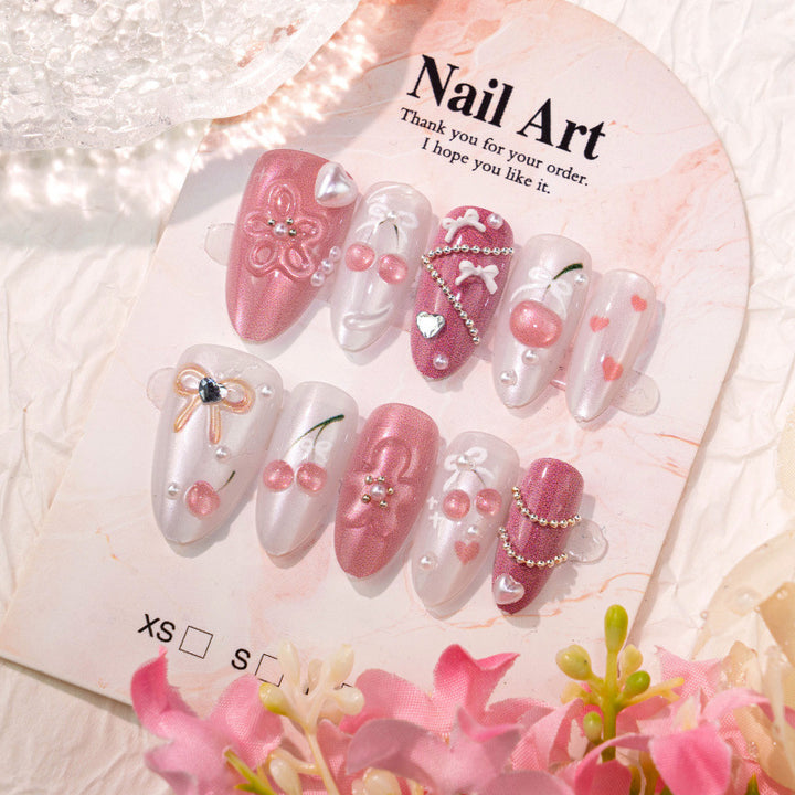 Künstlerisches 3D Blumen Nageldesign Set