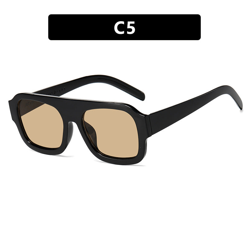 Damen modische quadratische Sonnenbrille mit auffälligem Tierdruckdesign Karnz