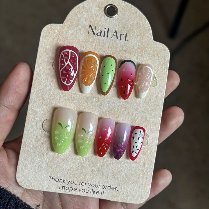 Frucht-Themen Press-On Nail Set Karnz
