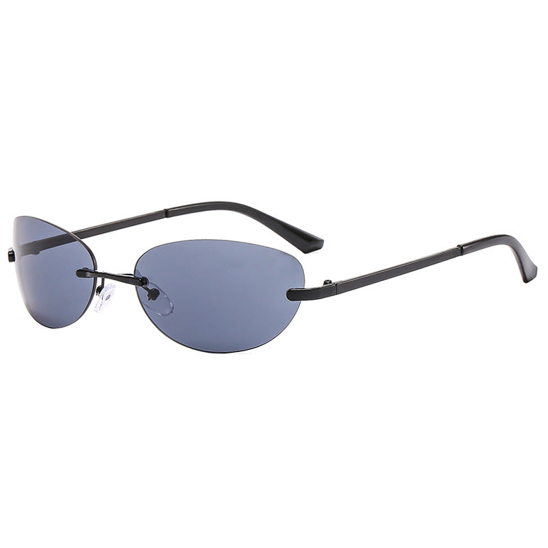 Damen modische Cat-Eye Sonnenbrille mit schmalem Metallrahmen und polarisierenden Gläsern Karnz